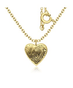 Heart Shaped Gold Plated Silver Kids Necklace SPE-3891-GP